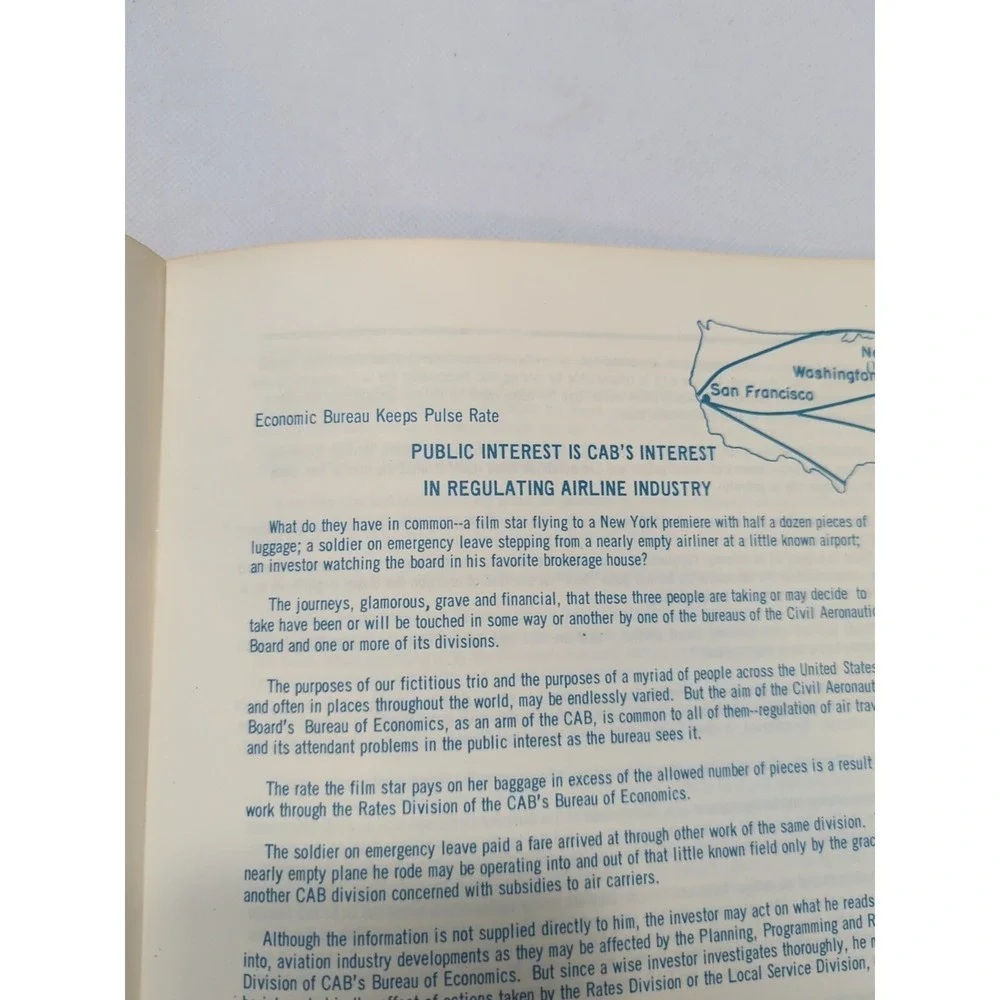 The Civil Aeronautics Board 1968 Information Booklet Regulating Airline Industry